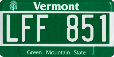 VT license plate LFF851