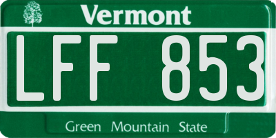 VT license plate LFF853