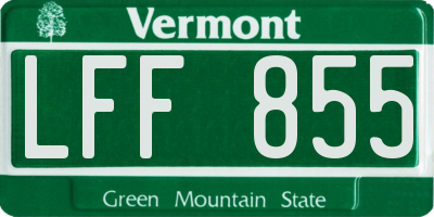 VT license plate LFF855