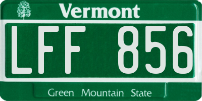 VT license plate LFF856