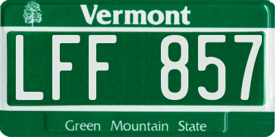 VT license plate LFF857