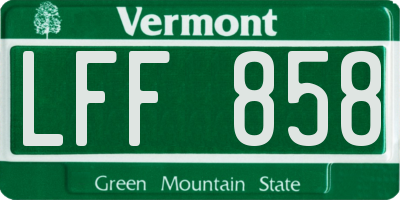 VT license plate LFF858