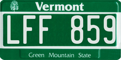 VT license plate LFF859