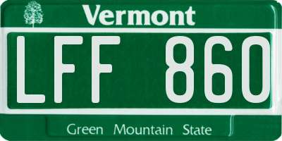 VT license plate LFF860