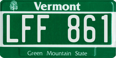 VT license plate LFF861