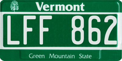 VT license plate LFF862