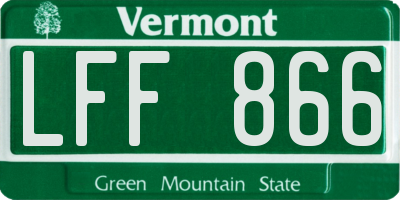 VT license plate LFF866