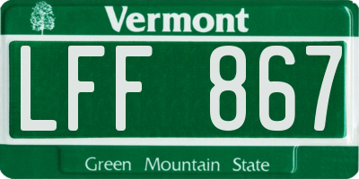 VT license plate LFF867