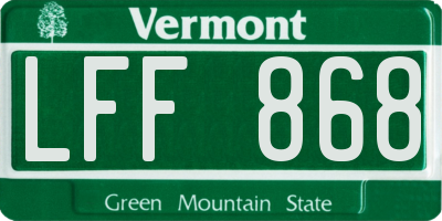 VT license plate LFF868