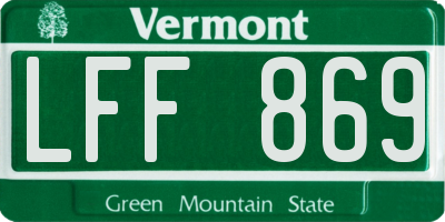 VT license plate LFF869