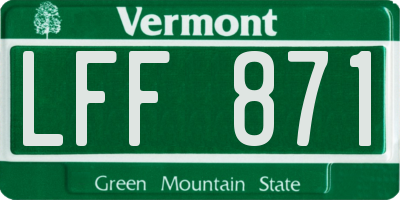VT license plate LFF871