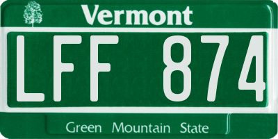 VT license plate LFF874