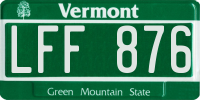 VT license plate LFF876