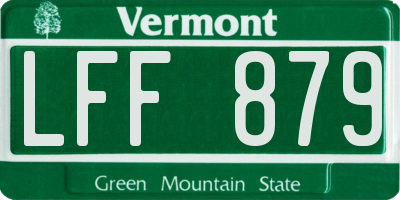 VT license plate LFF879