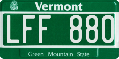 VT license plate LFF880