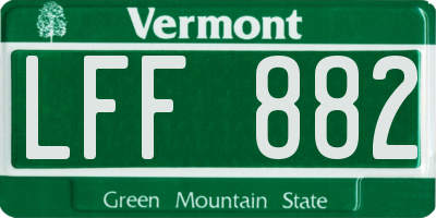 VT license plate LFF882