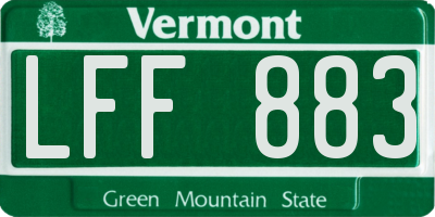 VT license plate LFF883