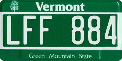 VT license plate LFF884