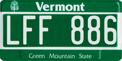 VT license plate LFF886