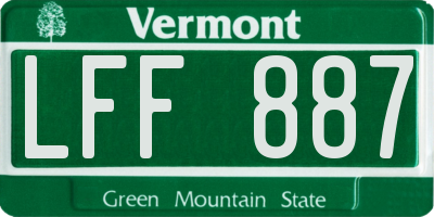 VT license plate LFF887