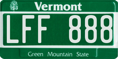 VT license plate LFF888