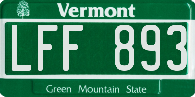 VT license plate LFF893