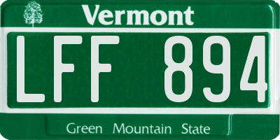 VT license plate LFF894
