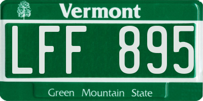 VT license plate LFF895