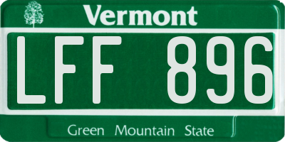 VT license plate LFF896