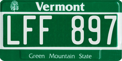 VT license plate LFF897