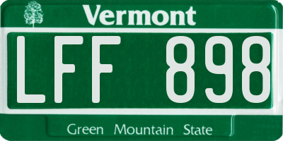 VT license plate LFF898