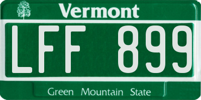 VT license plate LFF899