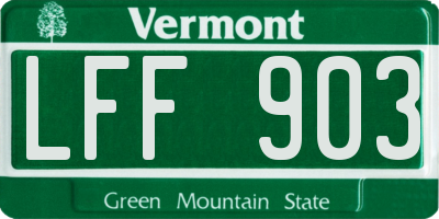 VT license plate LFF903