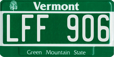 VT license plate LFF906