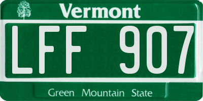 VT license plate LFF907