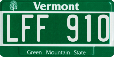 VT license plate LFF910