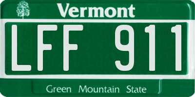 VT license plate LFF911