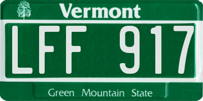 VT license plate LFF917