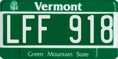 VT license plate LFF918