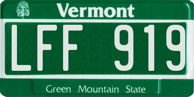 VT license plate LFF919