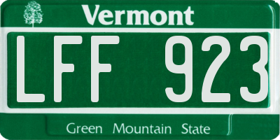 VT license plate LFF923