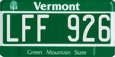 VT license plate LFF926