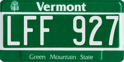 VT license plate LFF927