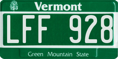 VT license plate LFF928