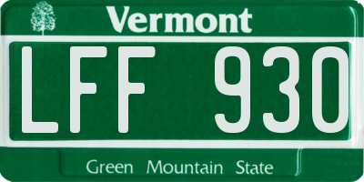 VT license plate LFF930
