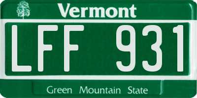 VT license plate LFF931