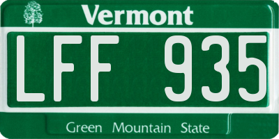 VT license plate LFF935