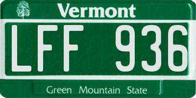 VT license plate LFF936