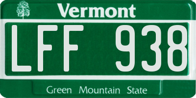 VT license plate LFF938