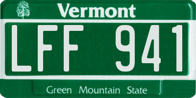 VT license plate LFF941